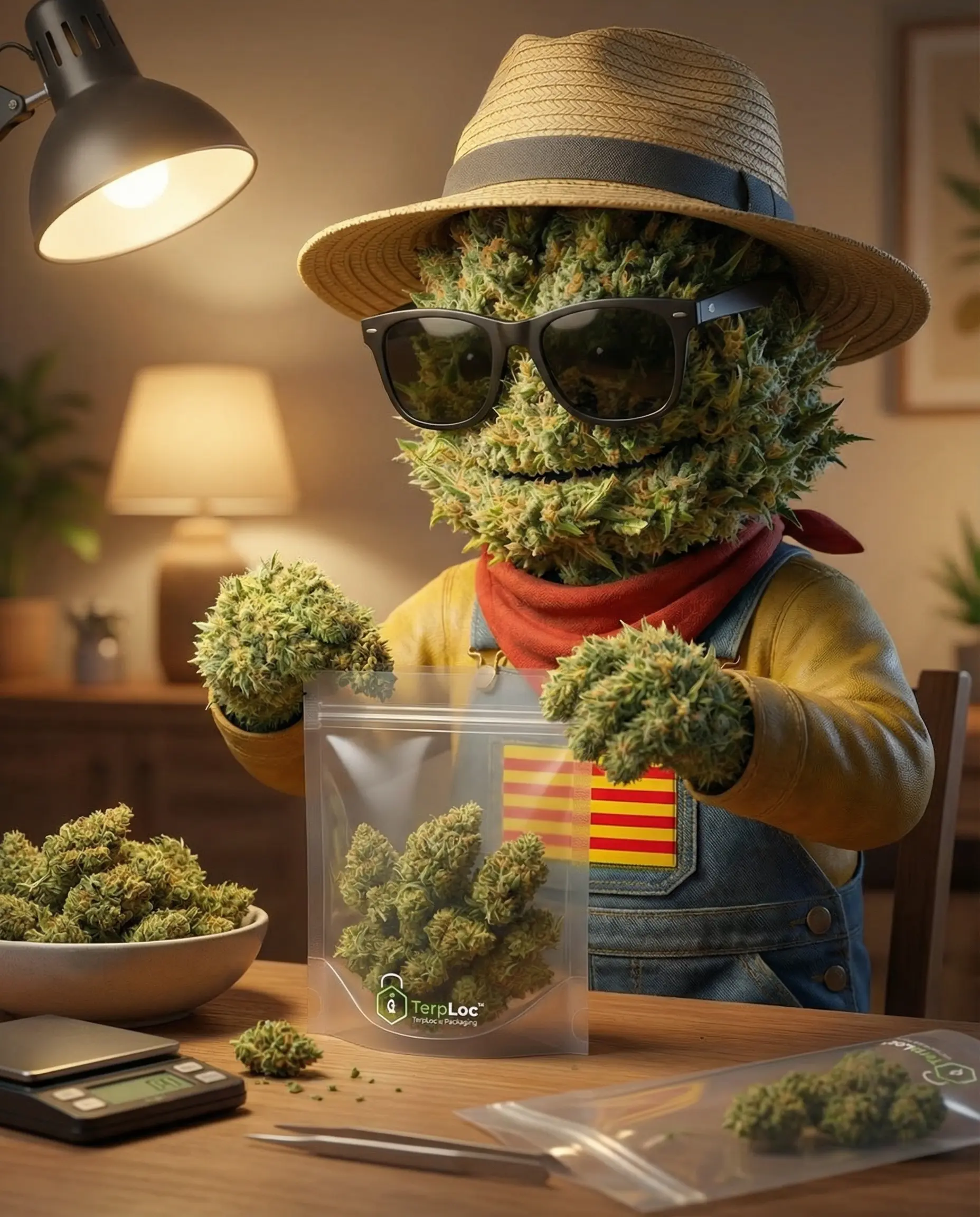 Conditionnement fleurs CBD en sacs Grove Bags TerpLoc pour affinage curing artisanal