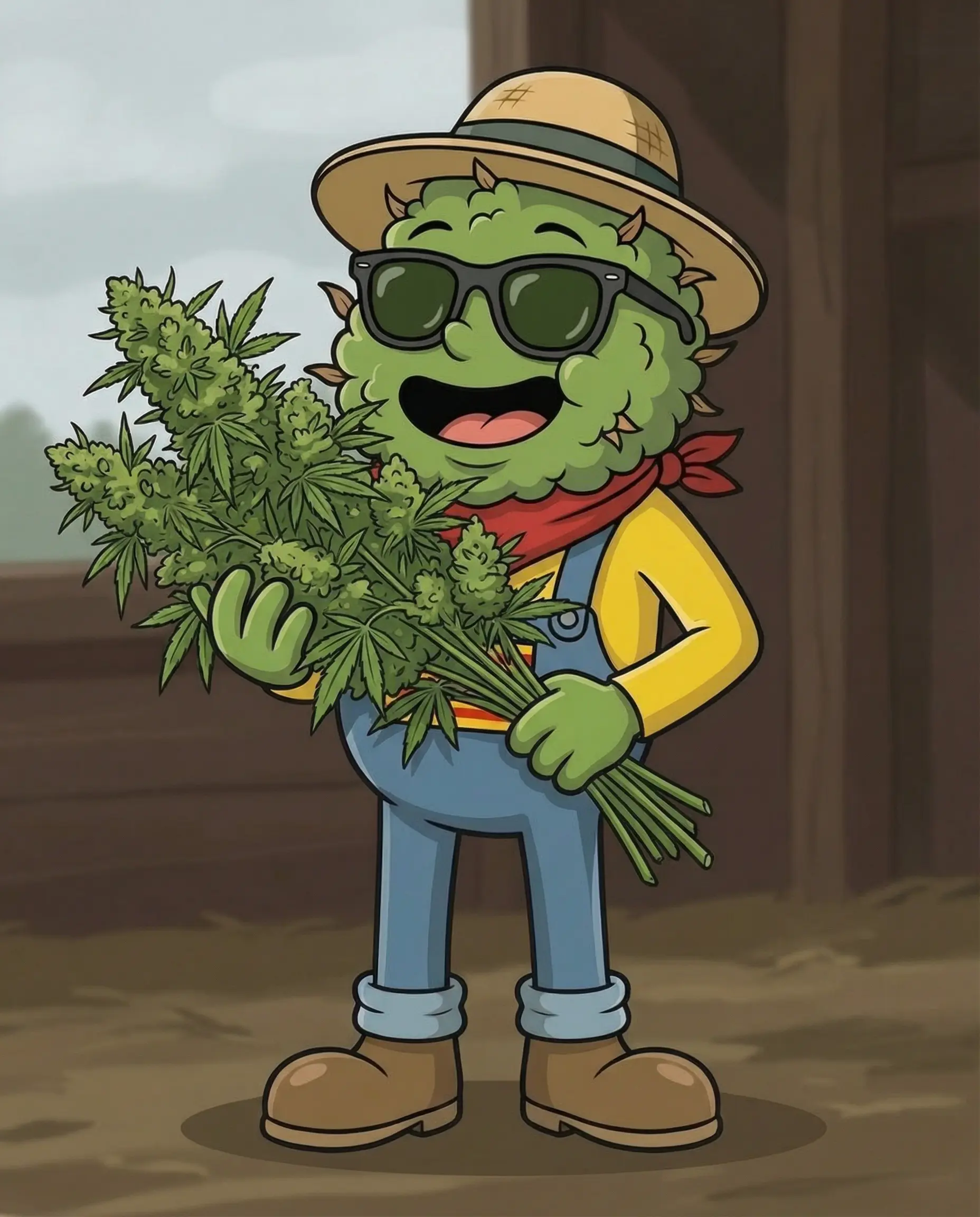 Branches de chanvre CBD récoltées manuellement portées au séchoir par le producteur Widaki