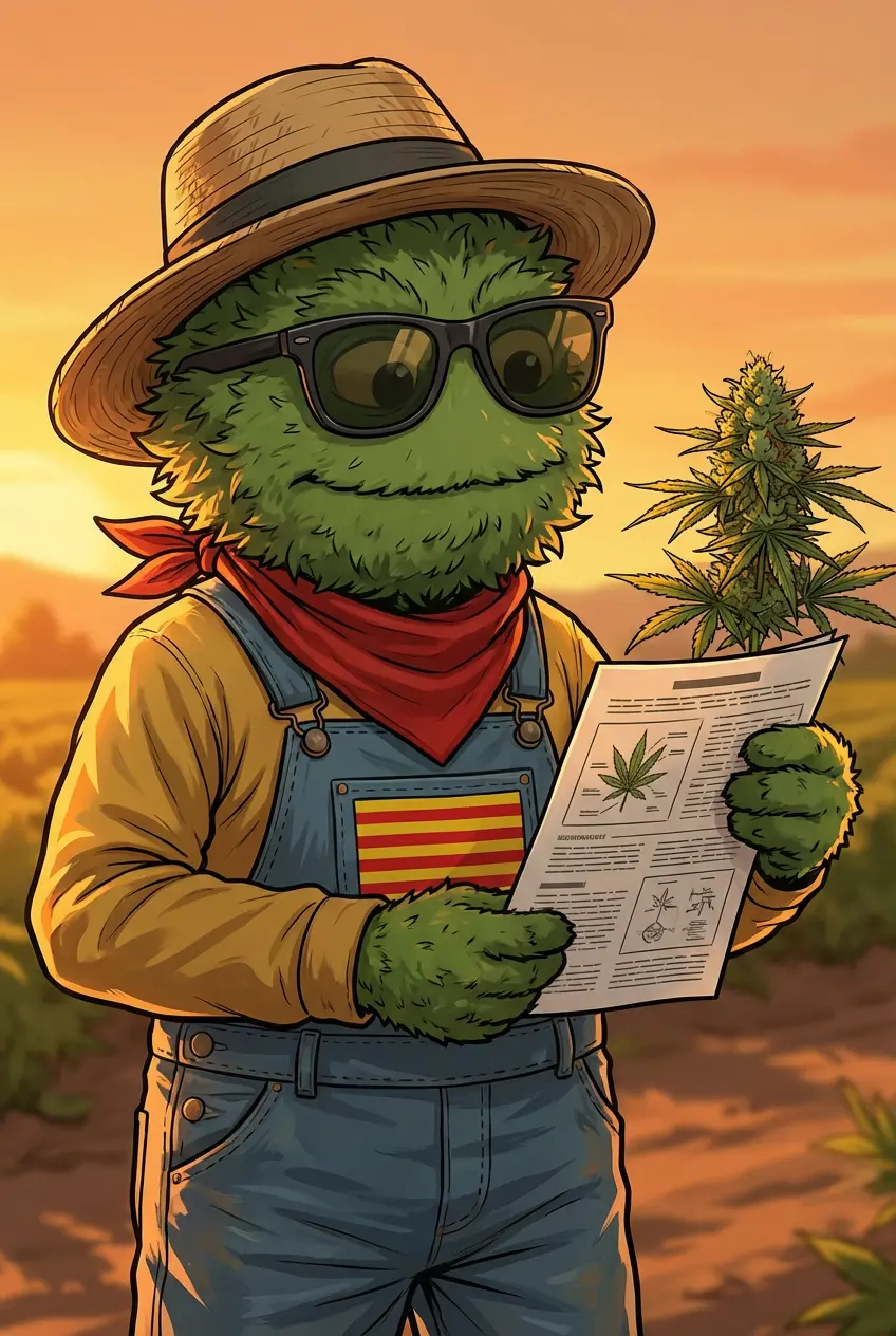 Producteur Widaki tenant une fleur de CBD et son certificat d'analyse COA outdoor