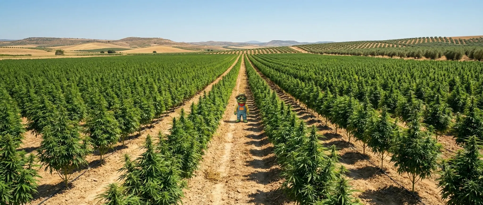 Parcelle chanvre CBD outdoor pleine terre Widaki Pyrénées-Orientales plants topés