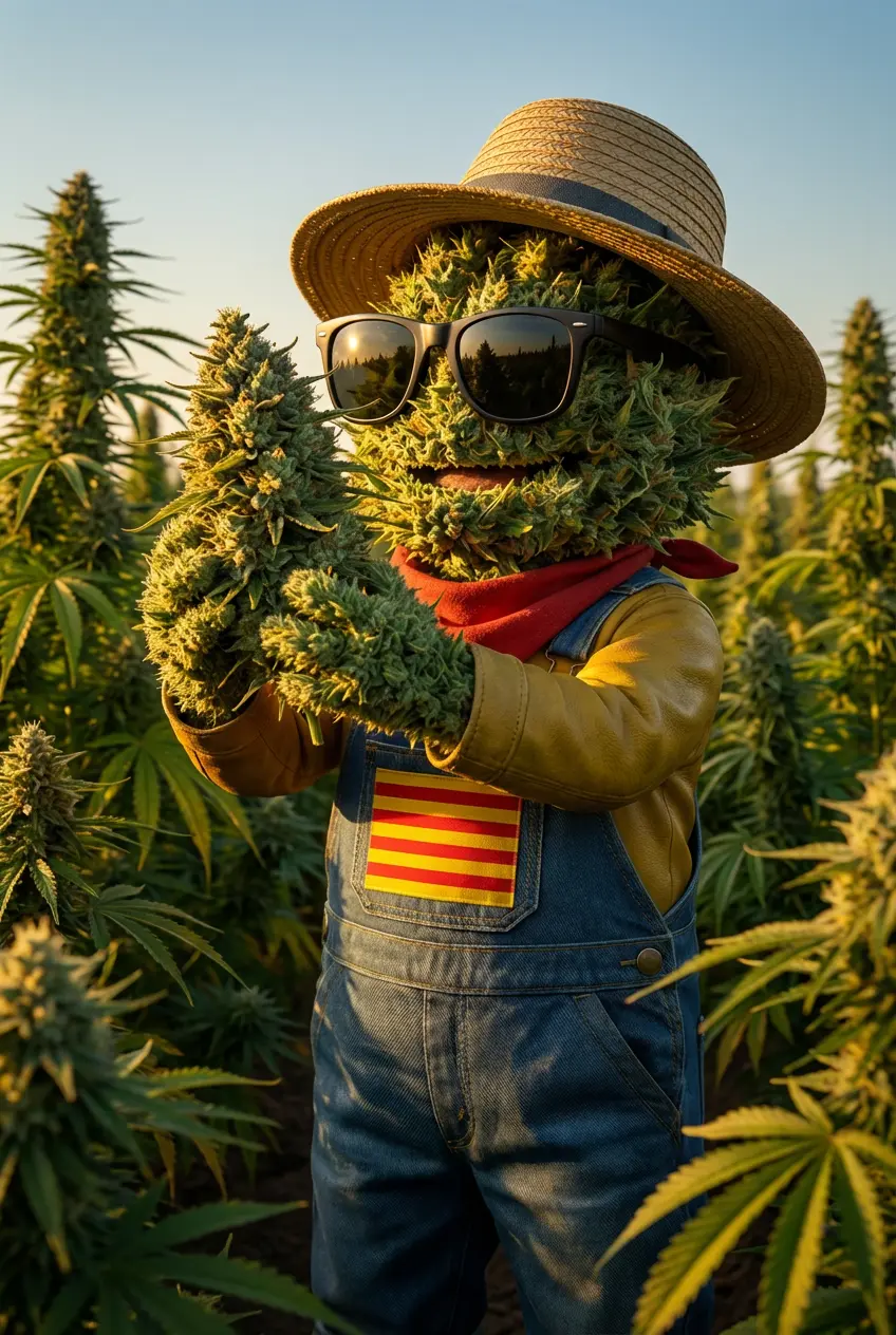 Tête de chanvre CBD dense et résineuse, fruit d'un topping outdoor réalisé en phase végétative