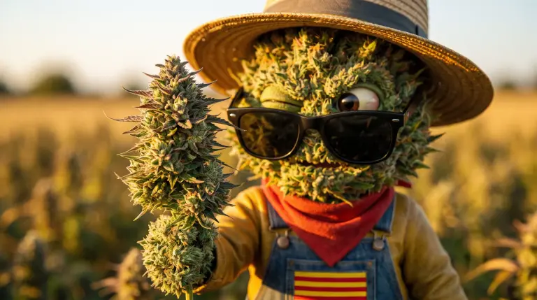 trichomes fleur CBD outdoor examinés par le producteur à Perpignan
