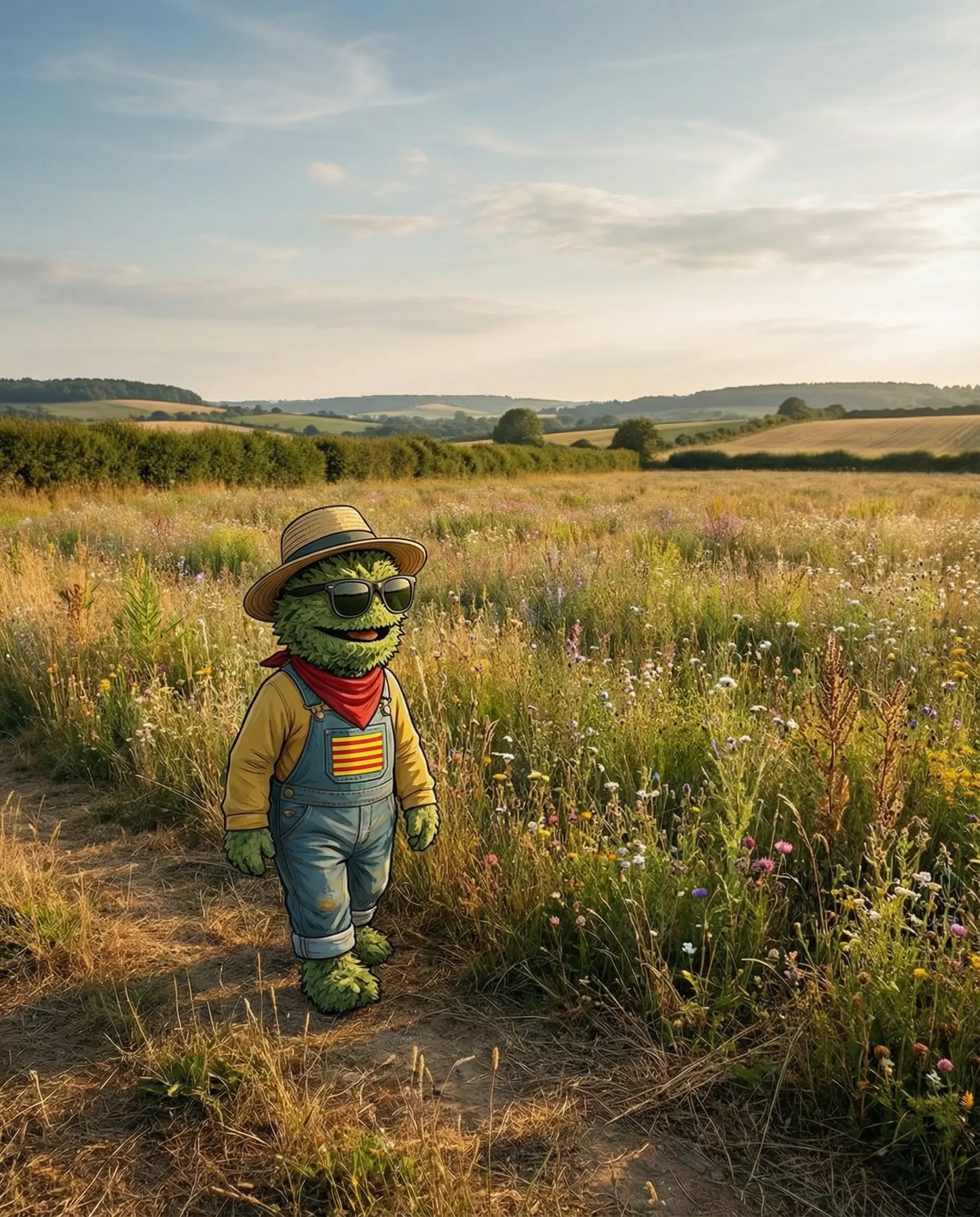 Parcelle de chanvre CBD en jachère annuelle pour régénération du sol vivant à la ferme Widaki