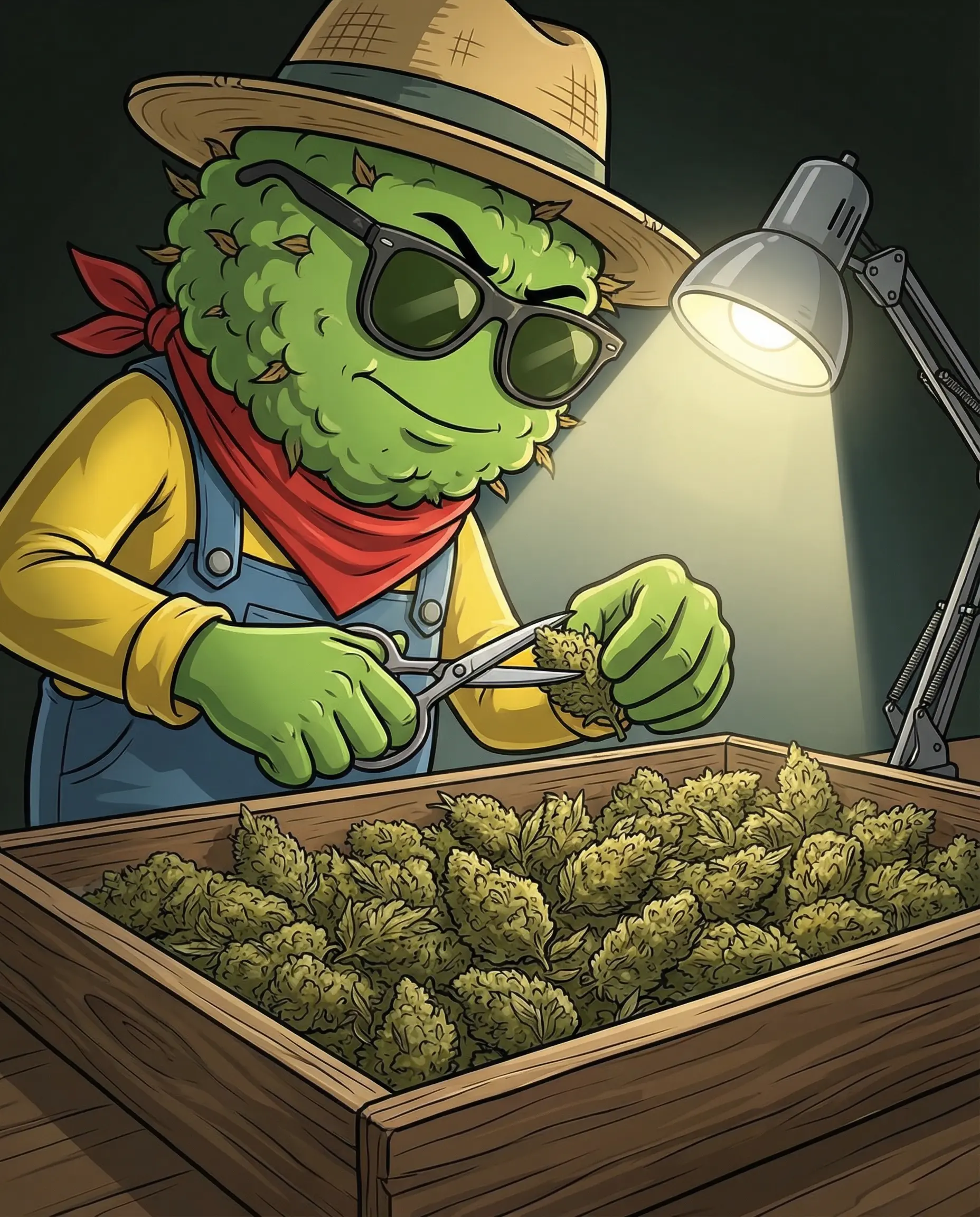 Protocole manucure sèche fleurs CBD sur plateau de travail ferme Widaki