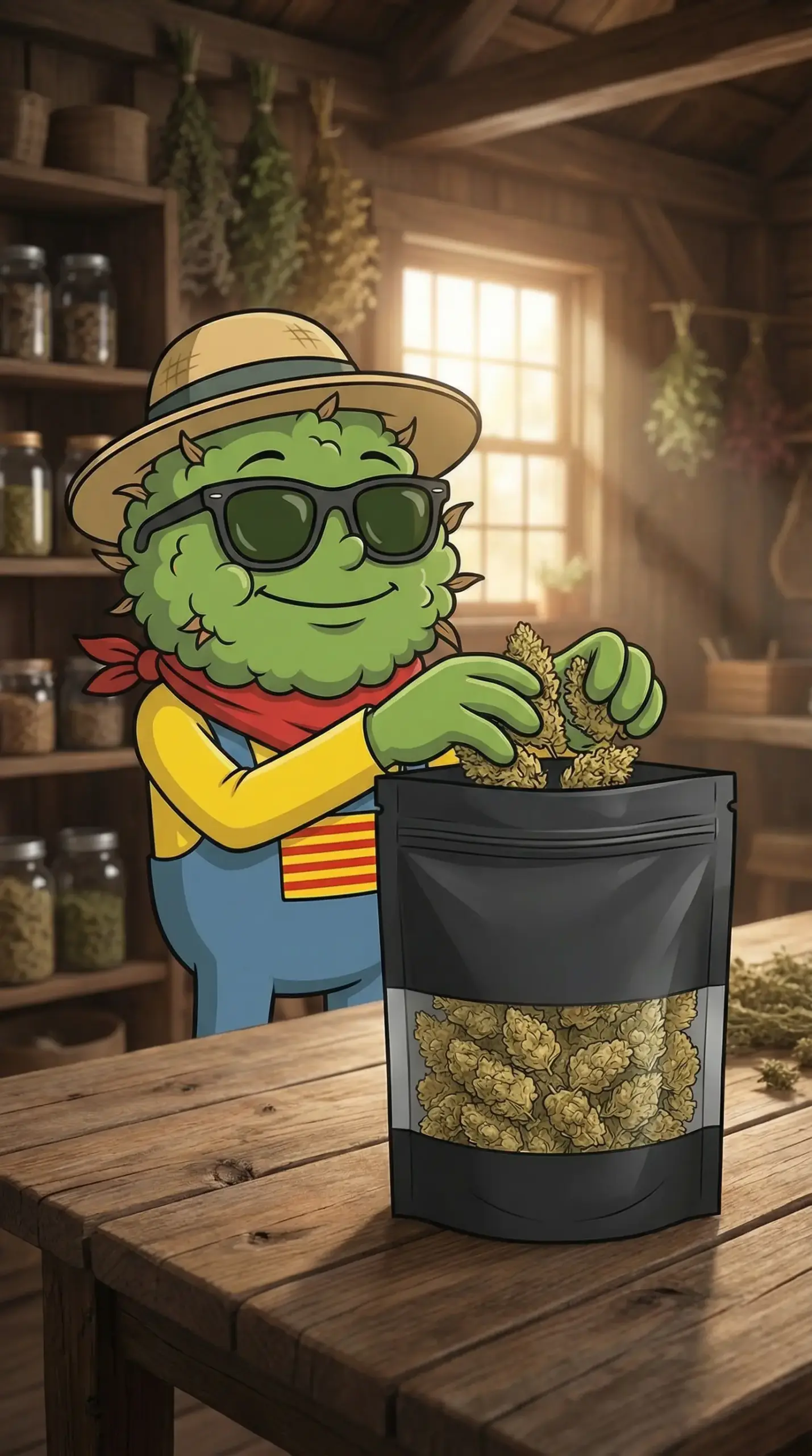Remplissage d'un sac Grove Bags 10 lb au deux tiers maximum pour l'affinage des fleurs de CBD