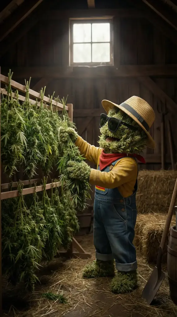 Séchage lent en obscurité des fleurs de CBD outdoor Widaki pour préserver les terpènes