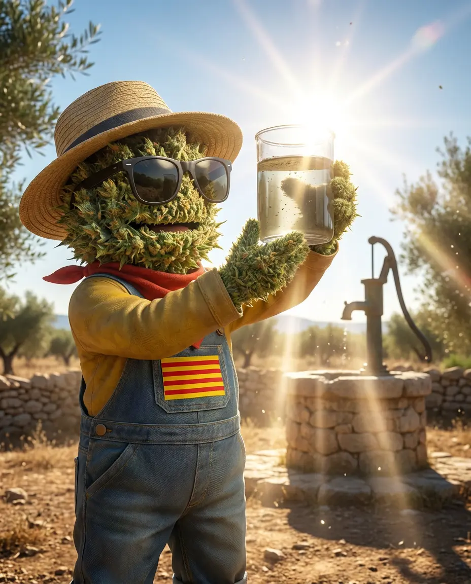 Producteur examinant la qualité du sol vivant entre les rangs de chanvre CBD en plein champ