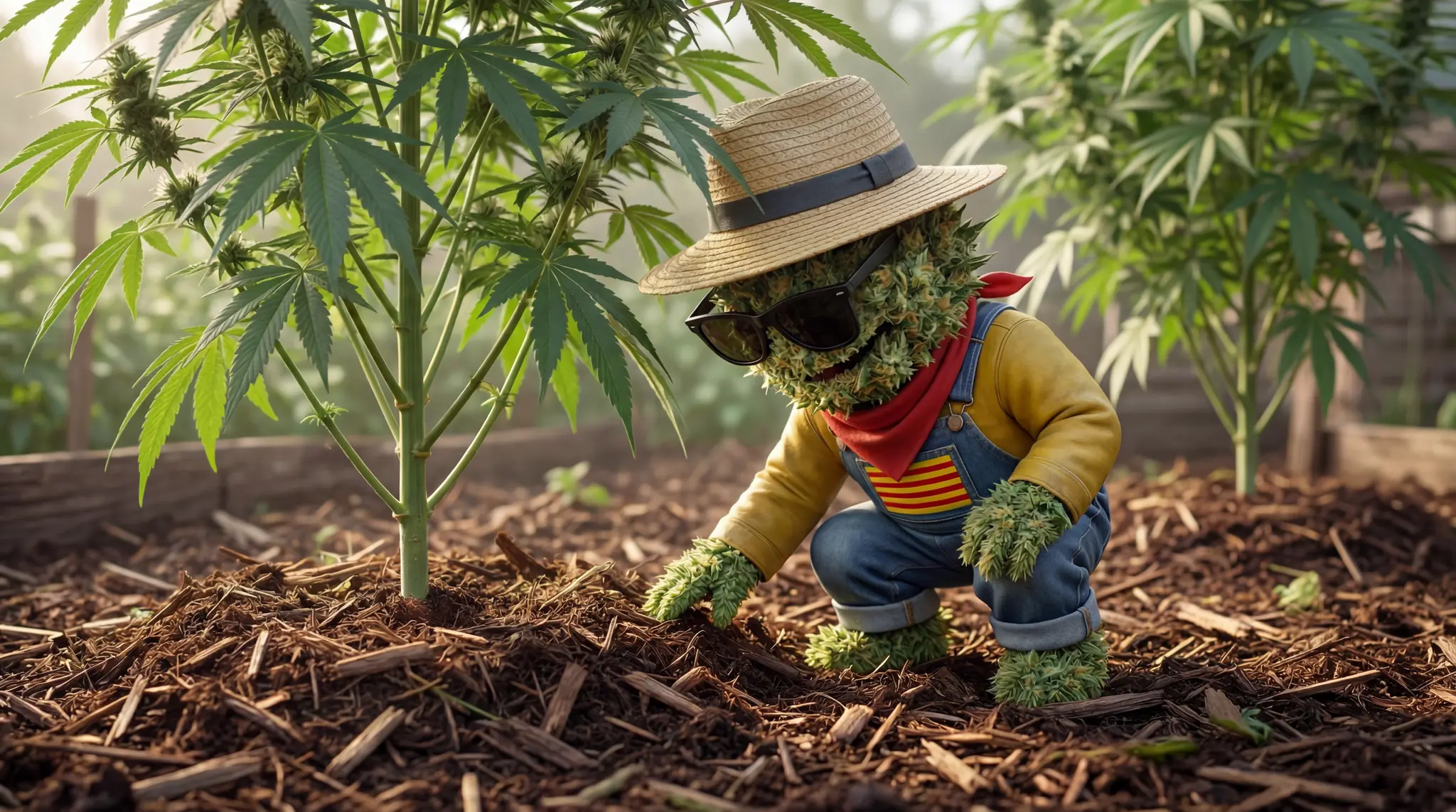 Sol vivant sous un plant de chanvre CBD Widaki, fondement de la richesse terpénique full spectrum