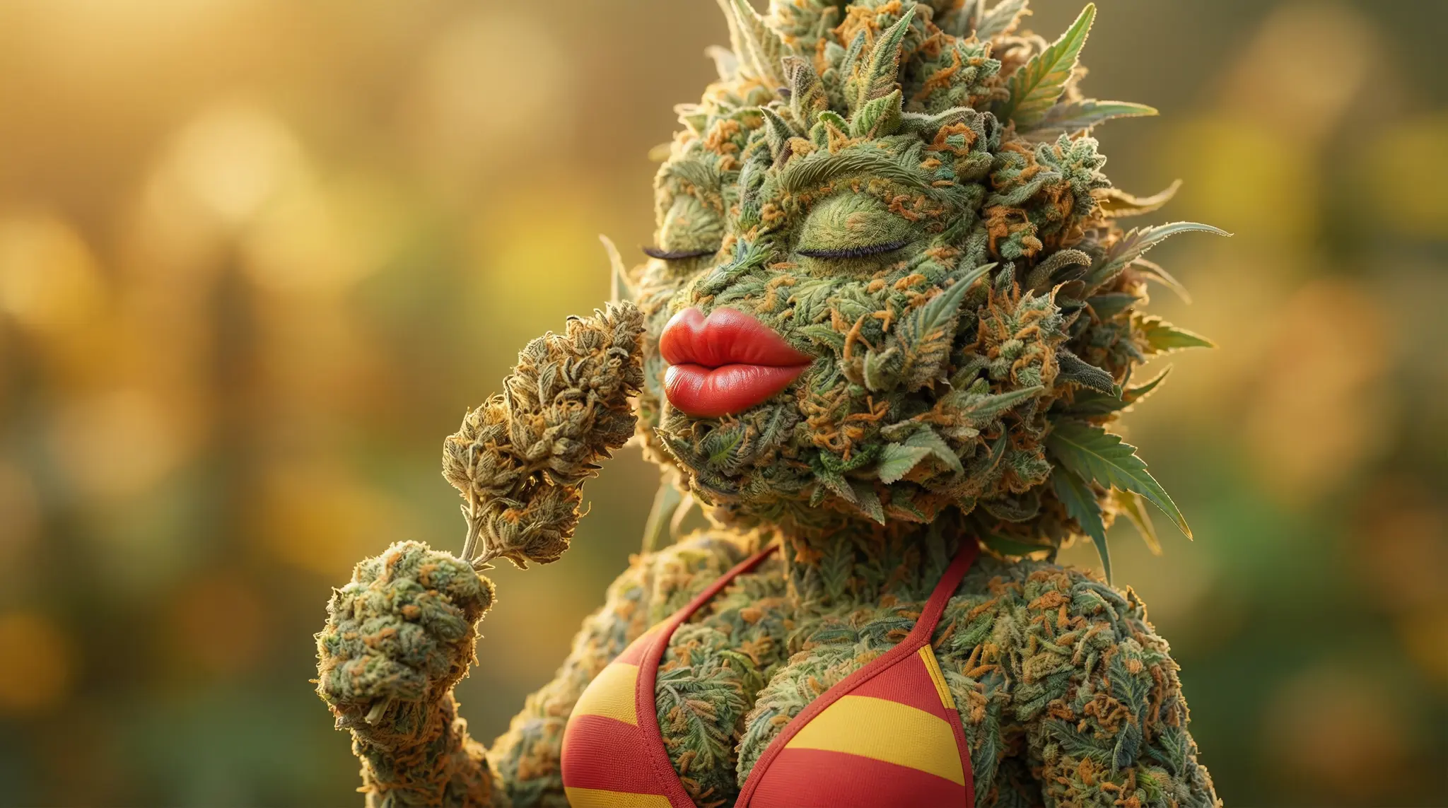 Trichomes intacts sur fleur CBD séchée manucurée à sec, ferme Widaki