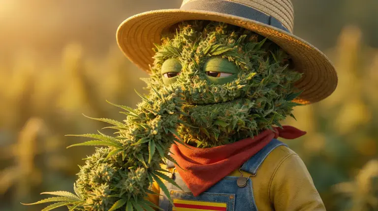 Producteur CBD Widaki vaporisant une fleur outdoor cultivée en plein champ à Perpignan