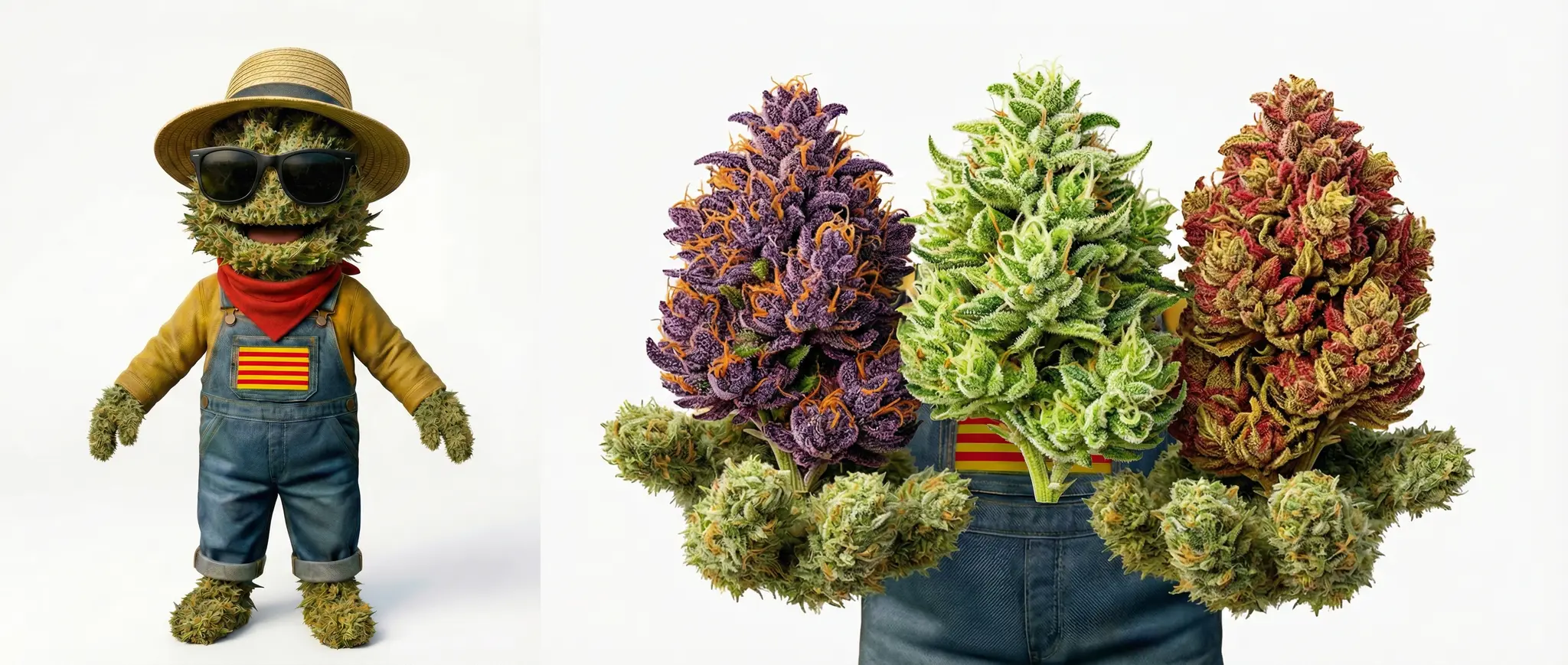 Trois variétés de fleurs CBD outdoor Widaki aux terpènes naturels distincts cultivées à Perpignan